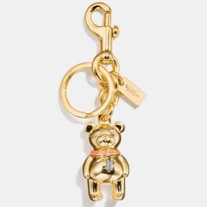 Coach Gold 3D Bear Bag Charm Keychain